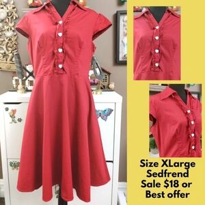 Front Ruffled Heart Button Dress
